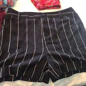 Black and white pinstripe shorts size 10 worn once